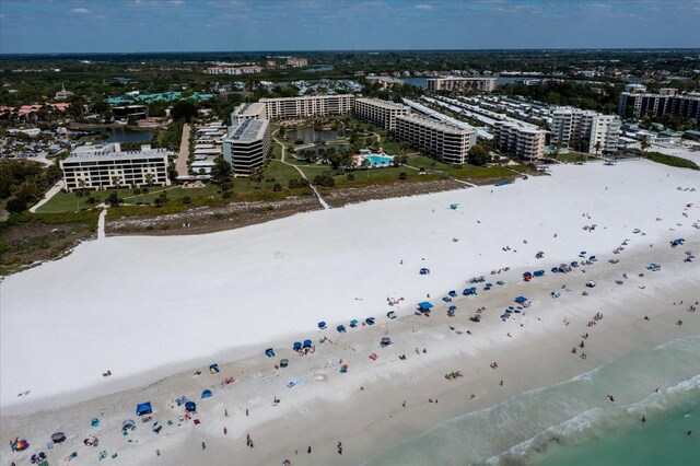 5427 Napa Dr, Sarasota, FL 34243 - drone / aerial view of waterfront with a beach