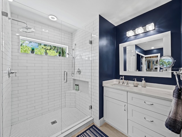 3439 Fair Oaks Pl, Sarasota, FL 34239 - bathroom with a stall shower and vanity
