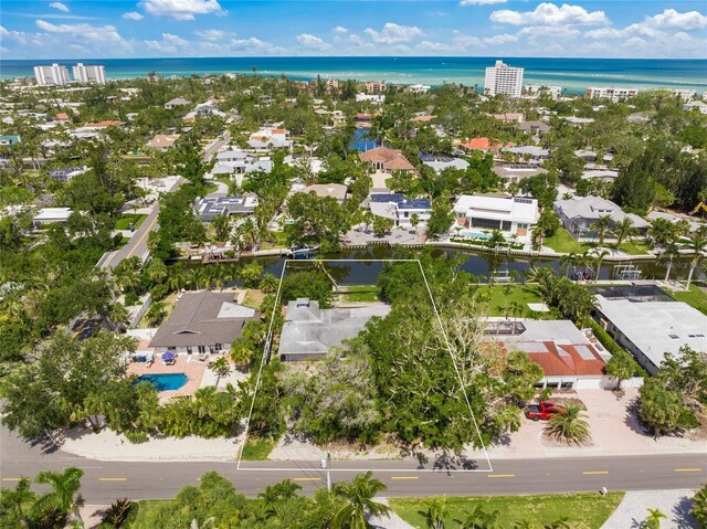 4920 Higel Ave, Sarasota, FL 34242 - aerial view of residential area with a large body of water and property boundaries highlighted