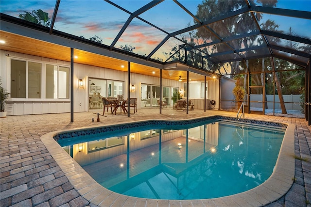 4879 Commonwealth Dr, Sarasota, FL 34242 - view of swimming pool featuring a patio area and glass enclosure