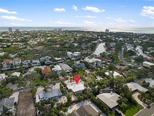 4879 Commonwealth Dr, Sarasota, FL 34242 - aerial view of property and surrounding area with a large body of water and nearby suburban area