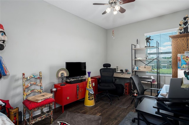 11562 84th Street Cir E Unit 103, Parrish, FL 34219 - home office with wood finished floors and ceiling fan