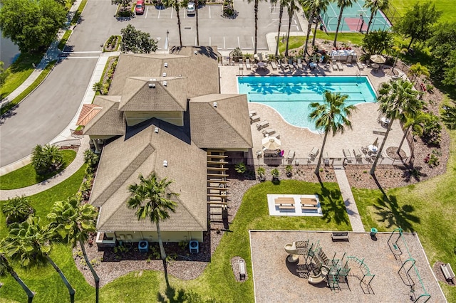 11562 84th Street Cir E Unit 103, Parrish, FL 34219 - aerial view of property and surrounding area with a pool