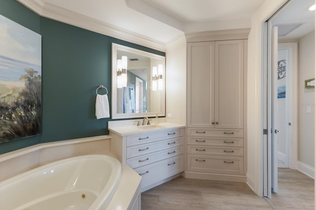 130 Riviera Dunes Way Unit 601, Palmetto, FL 34221 - full bath with a jetted tub, vanity, and wood finished floors
