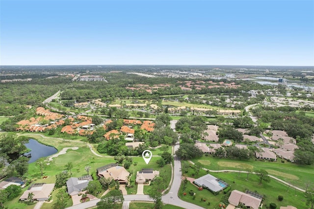 5283 Everwood Run, Sarasota, FL 34235 - aerial view of property and surrounding area with a nearby body of water, nearby suburban area, and a golf course