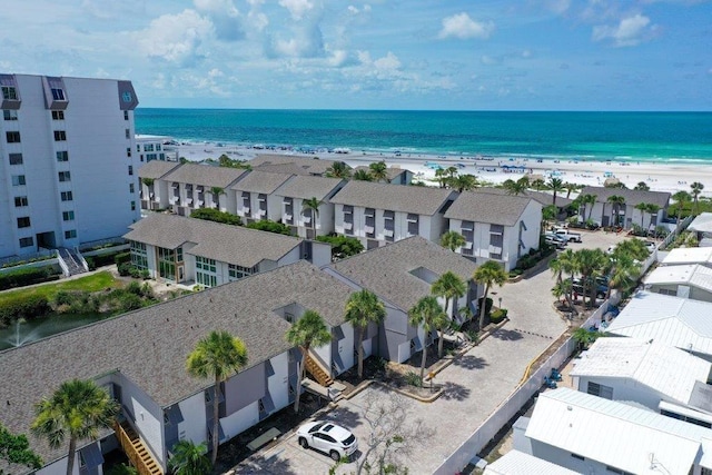 1036 W Peppertree Ln Unit 113B, Sarasota, FL 34242 - aerial view of residential area featuring waterfront with a beach