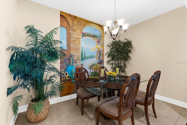 14041 Bellagio Way Unit 414, Osprey, FL 34229 - dining room with a chandelier and light tile patterned flooring