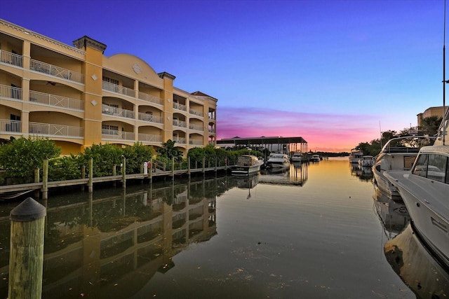 14041 Bellagio Way Unit 414, Osprey, FL 34229 - water view featuring a boat dock