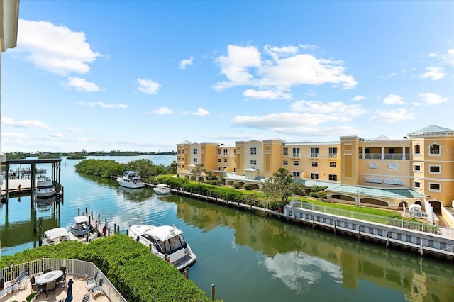 14041 Bellagio Way Unit 414, Osprey, FL 34229 - water view featuring a boat dock