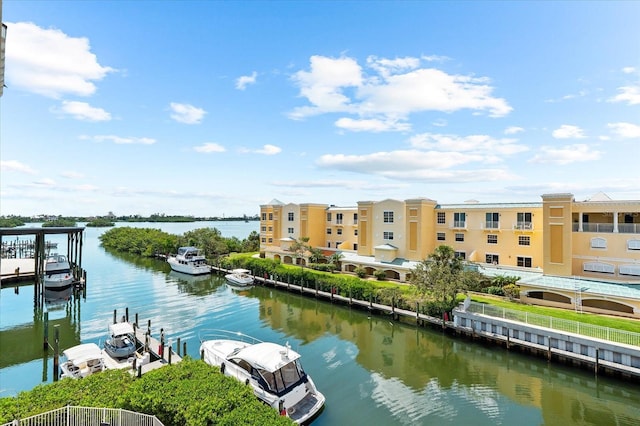 14041 Bellagio Way Unit 414, Osprey, FL 34229 - water view featuring a boat dock