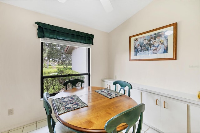 4001 Wilshire Cir E Unit 72, Sarasota, FL 34238 - dining space featuring light tile patterned floors and lofted ceiling