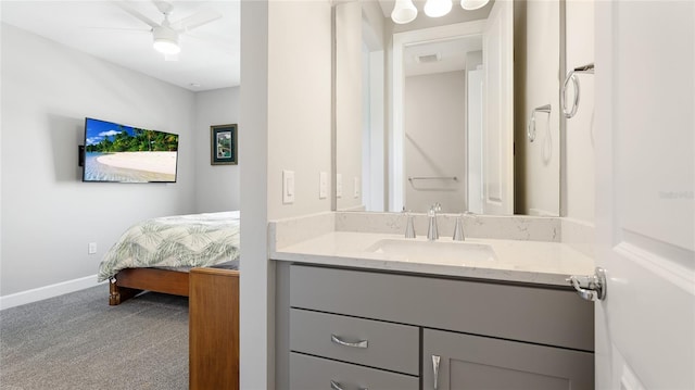 3431 Chestertown Loop, Bradenton, FL 34211 - bathroom featuring vanity and ceiling fan