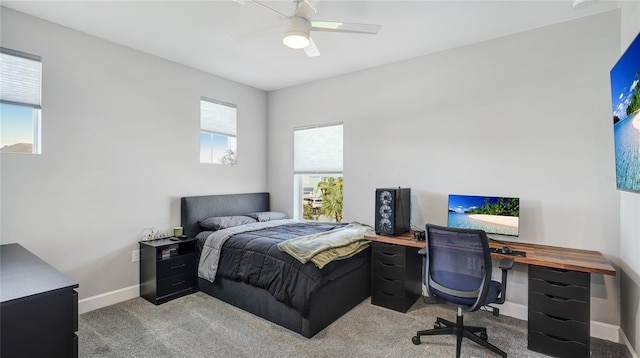 3431 Chestertown Loop, Bradenton, FL 34211 - carpeted bedroom with an office area and ceiling fan