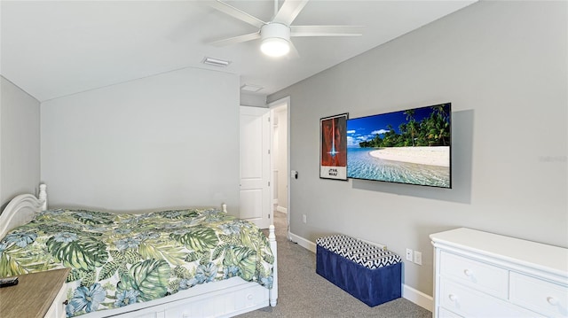 3431 Chestertown Loop, Bradenton, FL 34211 - bedroom with light carpet, ceiling fan, and lofted ceiling