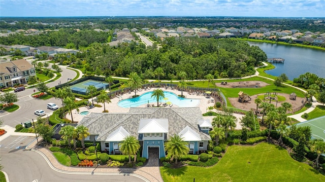 3431 Chestertown Loop, Bradenton, FL 34211 - bird's eye view of a nearby body of water and a pool area