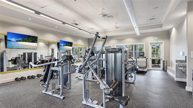 3431 Chestertown Loop, Bradenton, FL 34211 - gym featuring recessed lighting and baseboards