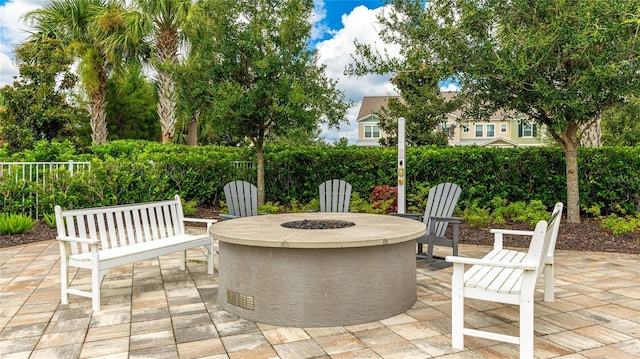 3431 Chestertown Loop, Bradenton, FL 34211 - view of patio featuring an outdoor fire pit