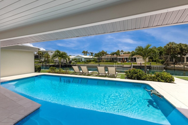 510 Putter Ln, Longboat Key, FL 34228 - swimming pool with a water view and a residential view