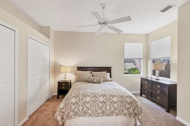 7960 Hampton Ct, University Park, FL 34201 - bedroom with light carpet and ceiling fan