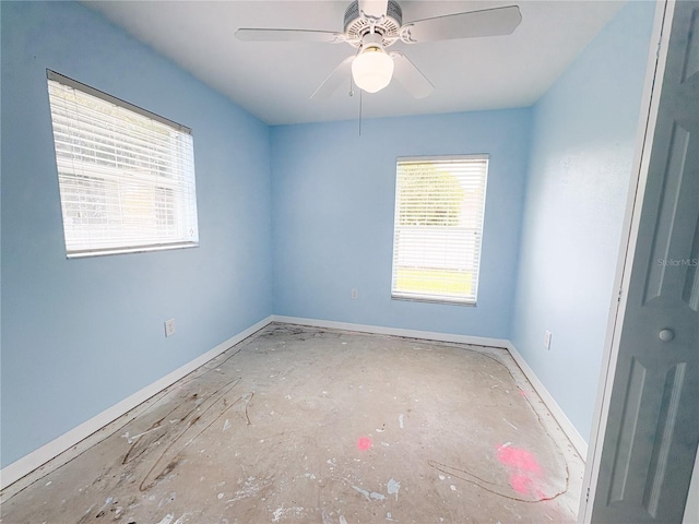 671 E Baffin Dr, Venice, FL 34293 - spare room featuring baseboards and ceiling fan