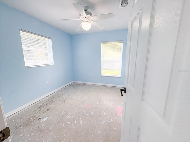 671 E Baffin Dr, Venice, FL 34293 - spare room featuring plenty of natural light and a ceiling fan