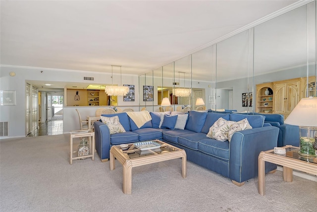 1485 Gulf Of Mexico Dr Unit 101, Longboat Key, FL 34228 - living area with ornamental molding and carpet floors