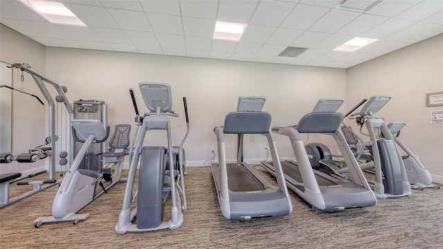 1485 Gulf Of Mexico Dr Unit 101, Longboat Key, FL 34228 - gym featuring carpet floors and baseboards
