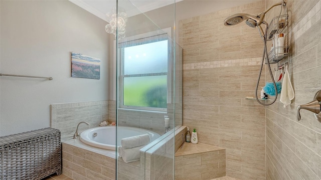 1114 Bearing Ct, Bradenton, FL 34208 - bathroom featuring tiled shower and a garden tub