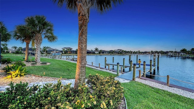 1114 Bearing Ct, Bradenton, FL 34208 - dock featuring a yard and a water view