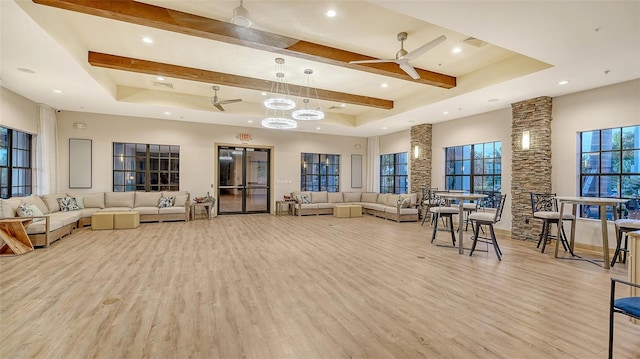 1114 Bearing Ct, Bradenton, FL 34208 - common area featuring recessed lighting and beamed ceiling