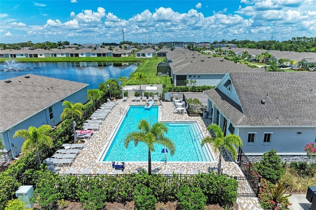 13829 Camden Crest Ter, Bradenton, FL 34211 - community pool with a residential view, a water view, a patio, and a gate