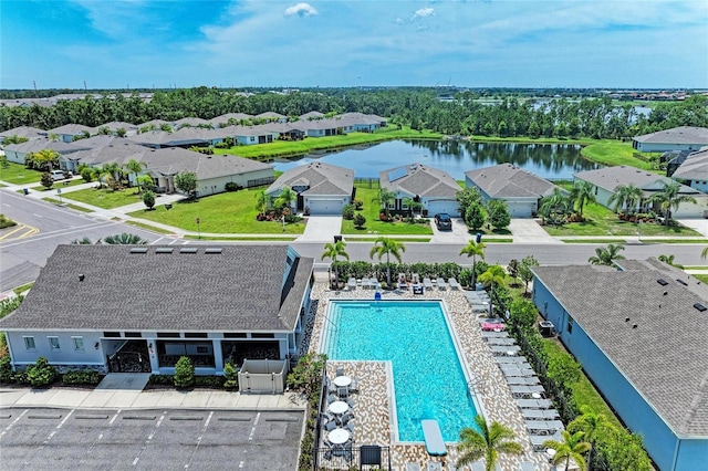 13829 Camden Crest Ter, Bradenton, FL 34211 - aerial perspective of suburban area featuring a nearby body of water and a pool area
