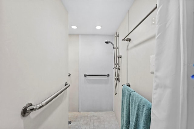 6480 Midnight Pass Rd Unit 503, Sarasota, FL 34242 - bathroom featuring a shower and recessed lighting