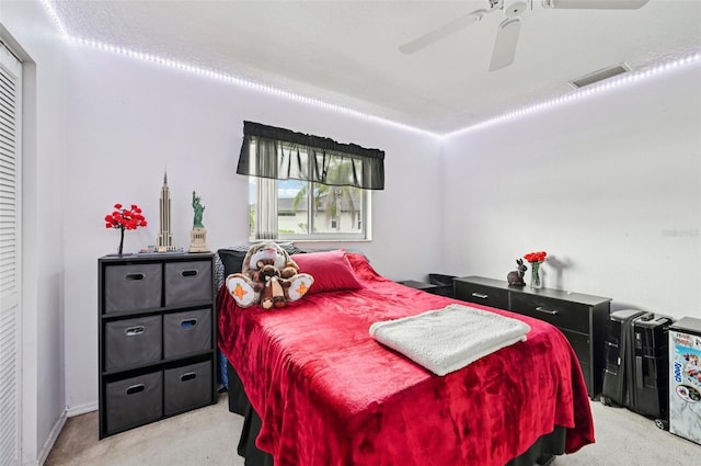 4173 Beach View Ct, Port Charlotte, FL 33948 - bedroom featuring light colored carpet and ceiling fan