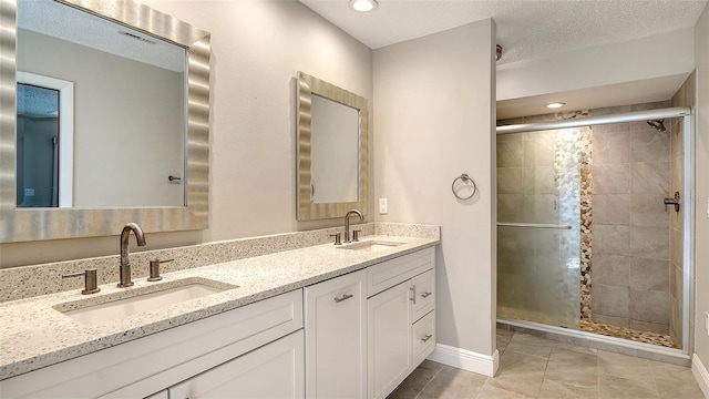 8103 11th Ave NW, Bradenton, FL 34209 - full bathroom featuring double vanity, a stall shower, and recessed lighting