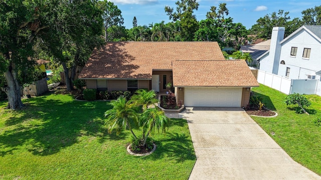 8103 11th Ave NW, Bradenton, FL 34209 - view of front of house with a garage, concrete driveway, and a shingled roof