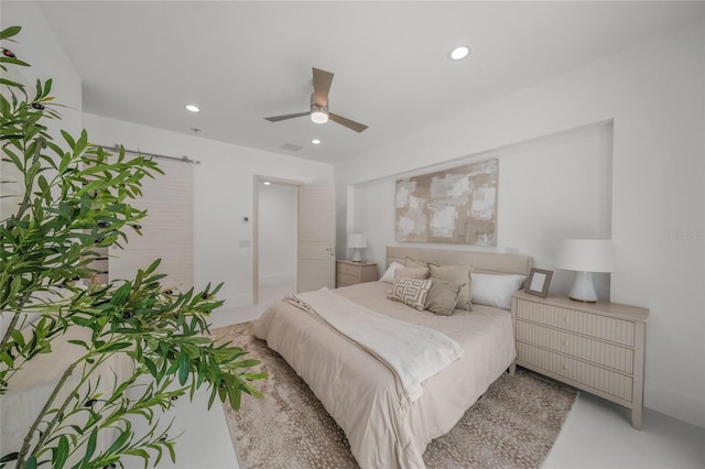 3500 Bay Shore Rd, Sarasota, FL 34234 - bedroom with recessed lighting and ceiling fan