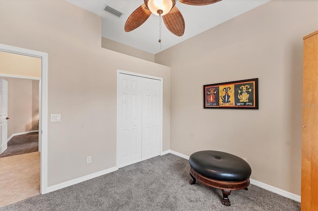 6305 Golden Eye Gln, Lakewood Ranch, FL 34202 - sitting room with carpet and ceiling fan