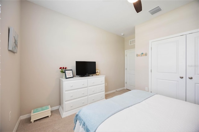 12357 Nantahala Run, Parrish, FL 34219 - bedroom with light colored carpet and ceiling fan