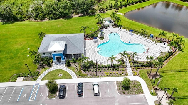 12357 Nantahala Run, Parrish, FL 34219 - bird's eye view of a pool area and a large body of water