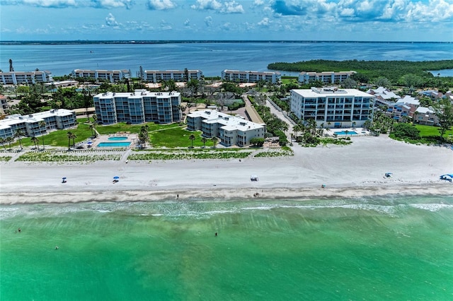 4805 Gulf Of Mexico Dr Unit 105, Longboat Key, FL 34228 - bird's eye view of waterfront with a beach