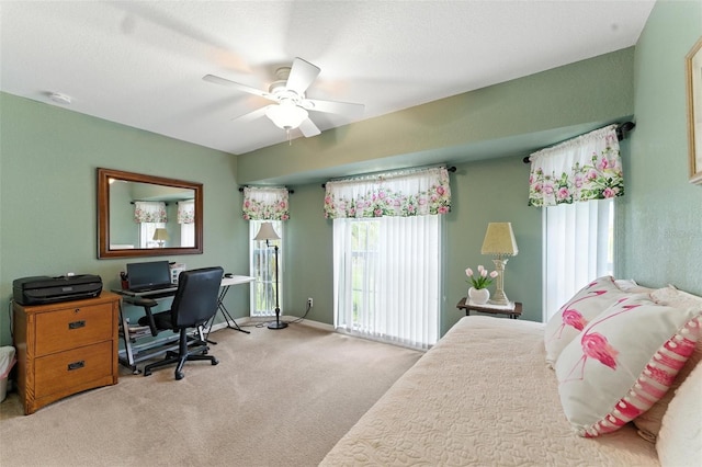 194 Sunset Rd, Rotonda West, FL 33947 - bedroom with carpet flooring, a desk, and a ceiling fan