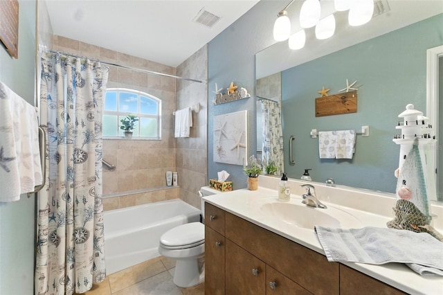194 Sunset Rd, Rotonda West, FL 33947 - full bathroom with vanity, tile patterned flooring, and shower / bath combination with curtain