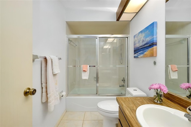 4339 Bowling Green Cir Unit 19, Sarasota, FL 34233 - full bath with vanity, shower / bath combination with glass door, and tile patterned flooring