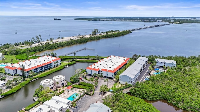 3705 E Bay Dr Unit 205, Holmes Beach, FL 34217 - bird's eye view of a nearby body of water and apartment complex / building
