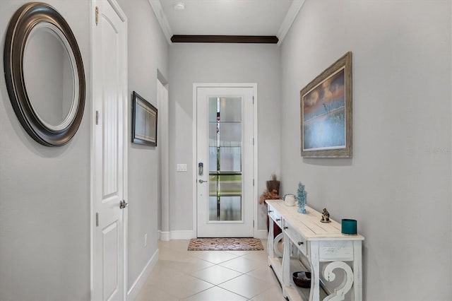 10347 Coastal Shores Dr, Parrish, FL 34219 - entryway featuring ornamental molding and light tile patterned floors