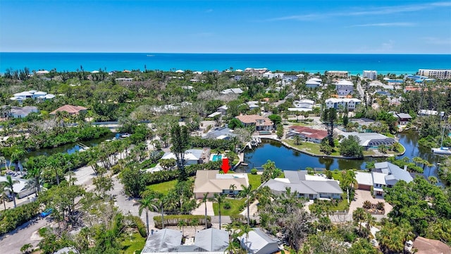 6962 Belgrave Dr, Sarasota, FL 34242 - aerial view of residential area with a large body of water