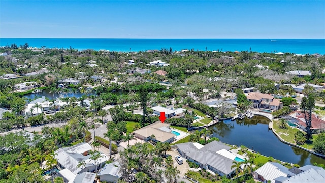 6962 Belgrave Dr, Sarasota, FL 34242 - aerial perspective of suburban area featuring a large body of water