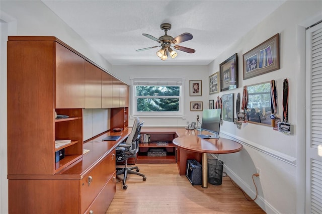 6962 Belgrave Dr, Sarasota, FL 34242 - office space featuring ceiling fan and light wood-style floors