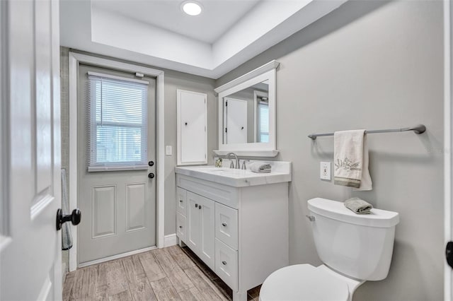 6962 Belgrave Dr, Sarasota, FL 34242 - bathroom with vanity, plenty of natural light, and wood finished floors